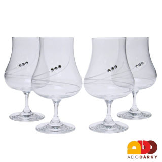 Sklenice na rum Swarovski 220 ml, sada 4 ks